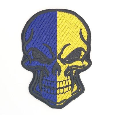 Шеврон « Череп жовто-блакитний » Розмір 78x54мм