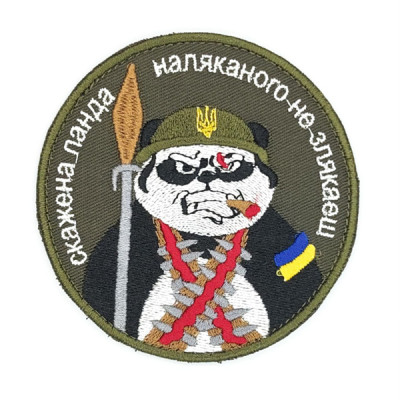 Шеврон « Скажена панда »  на оливі, розмір 90мм