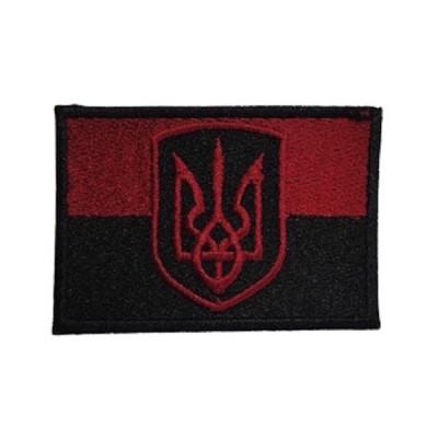 Шеврон « Прапор України »  червоно-чорний 75x50 мм