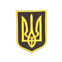Шеврон « Тризуб Україна »  жовтою ниткою на чорному,розмір 90x63мм